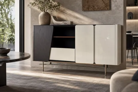 Marble and White Oak Sideboard