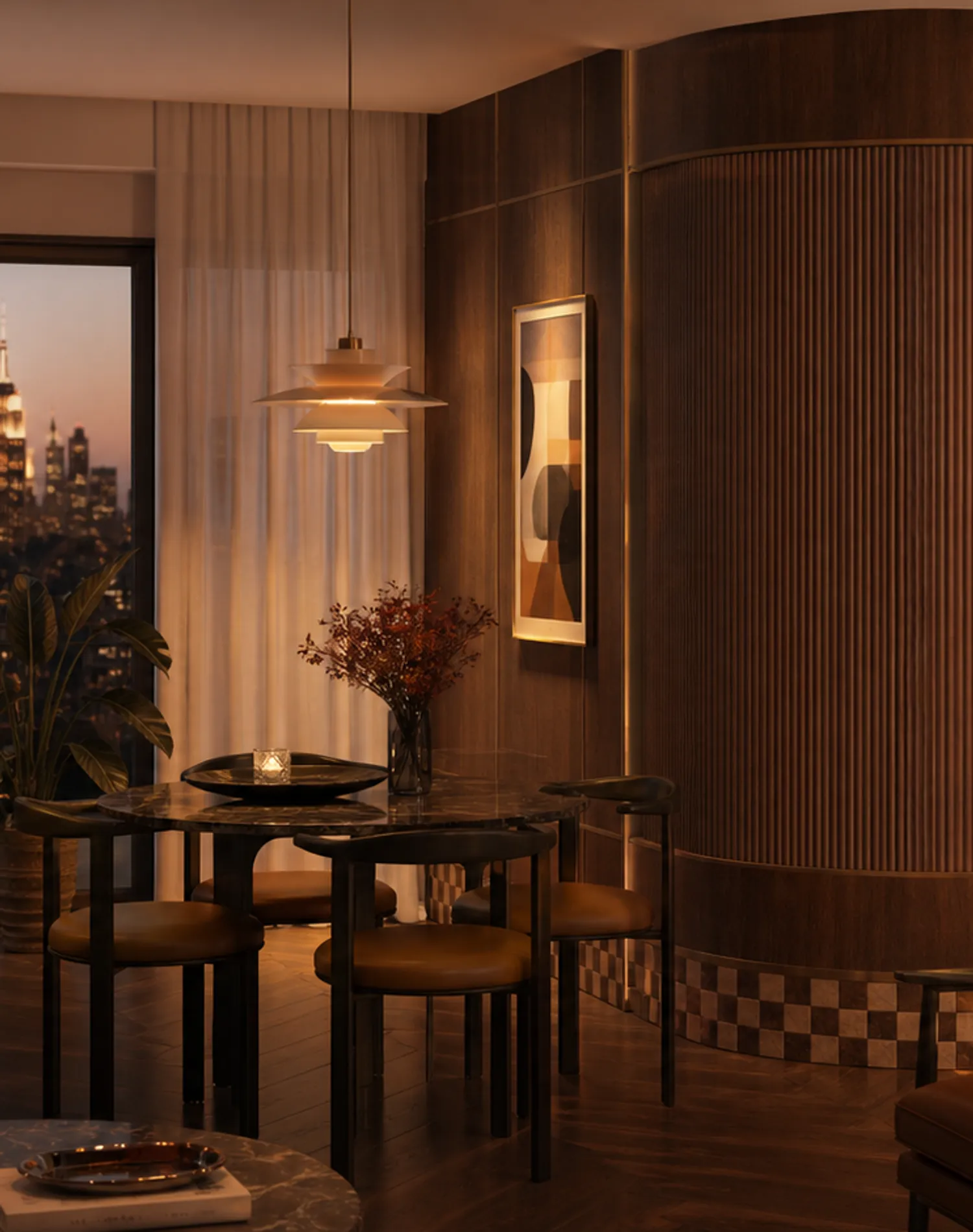 Suite de Panel de Pared Terrazzo con Cove Acústico Tambour estudio de adaptación