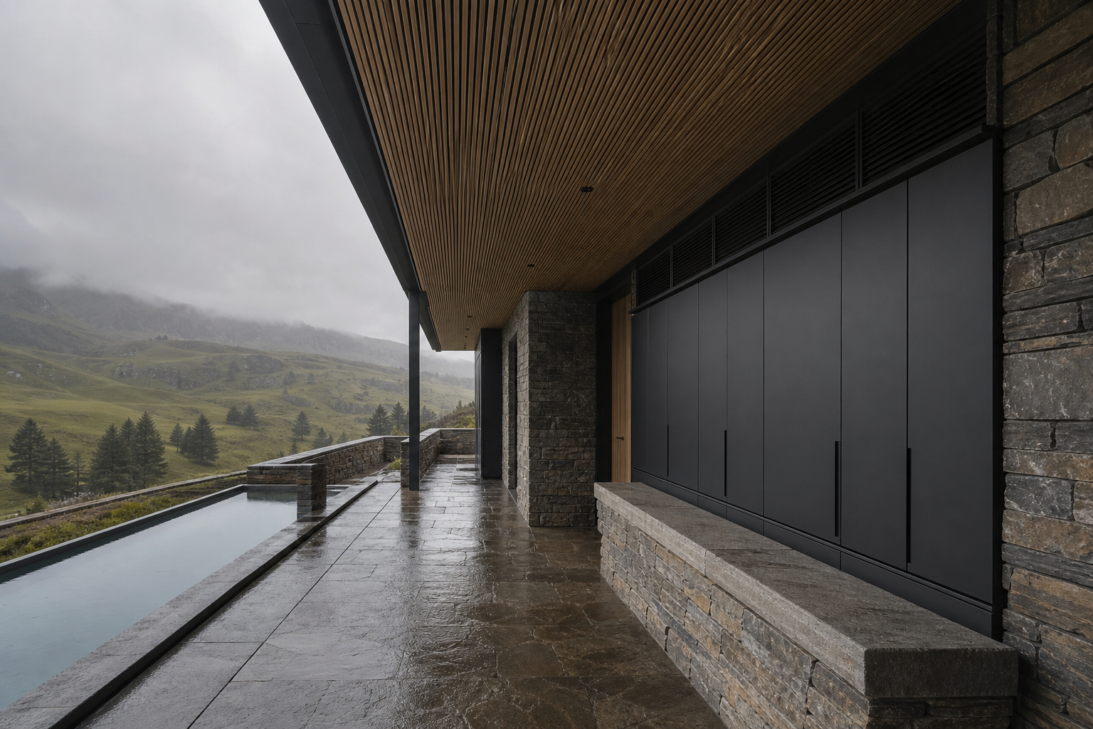 Conjunto de Balcón Soleil con Armario Secador Storm-Sill perspectiva interior