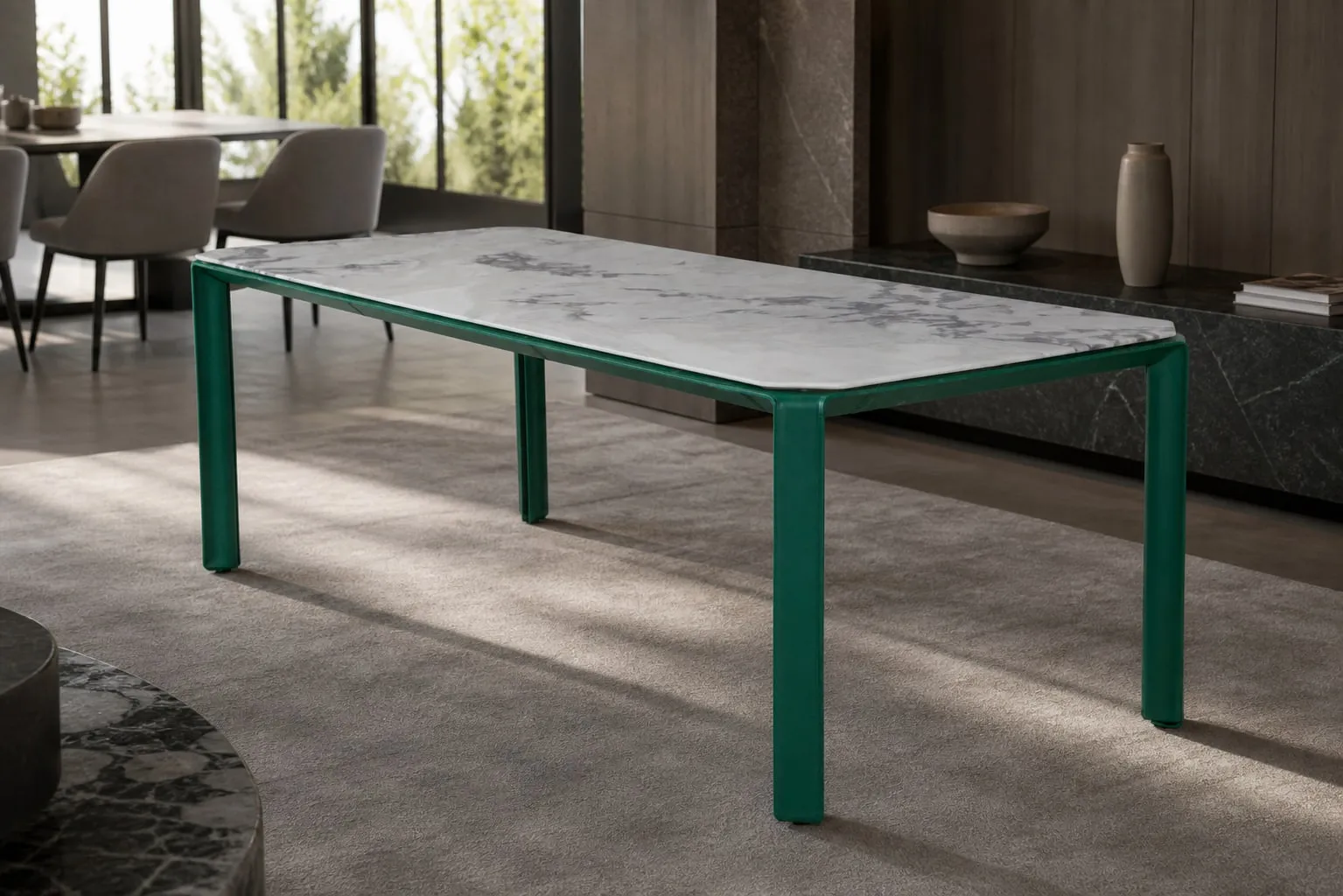 Stitched-Frame Marble Table 2000×900×750 mm