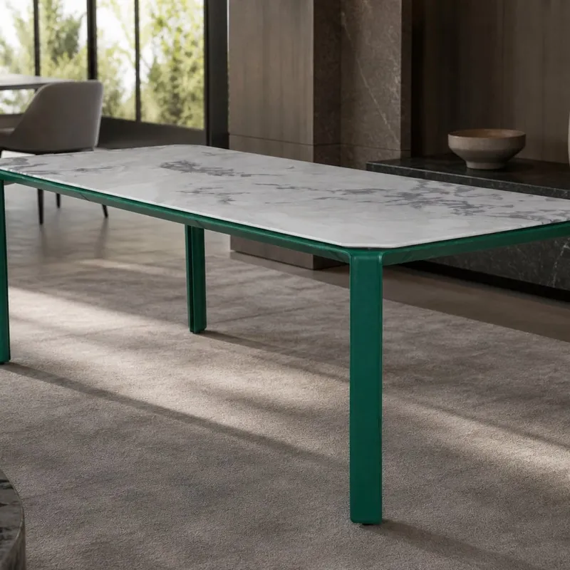 Stitched-Frame Marble Table 2000×900×750 mm