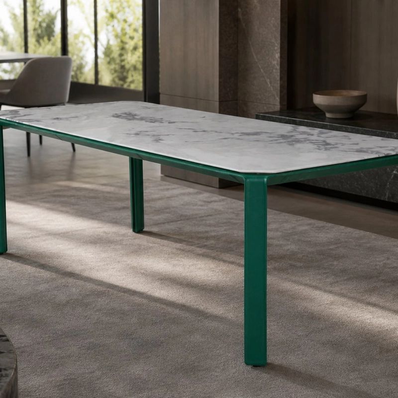 Marble Dining Table (DT-009) styled in a FADIOR HOME interior setting