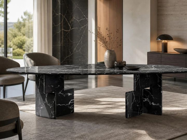 Marble Dining Table styled in a FADIOR HOME interior setting