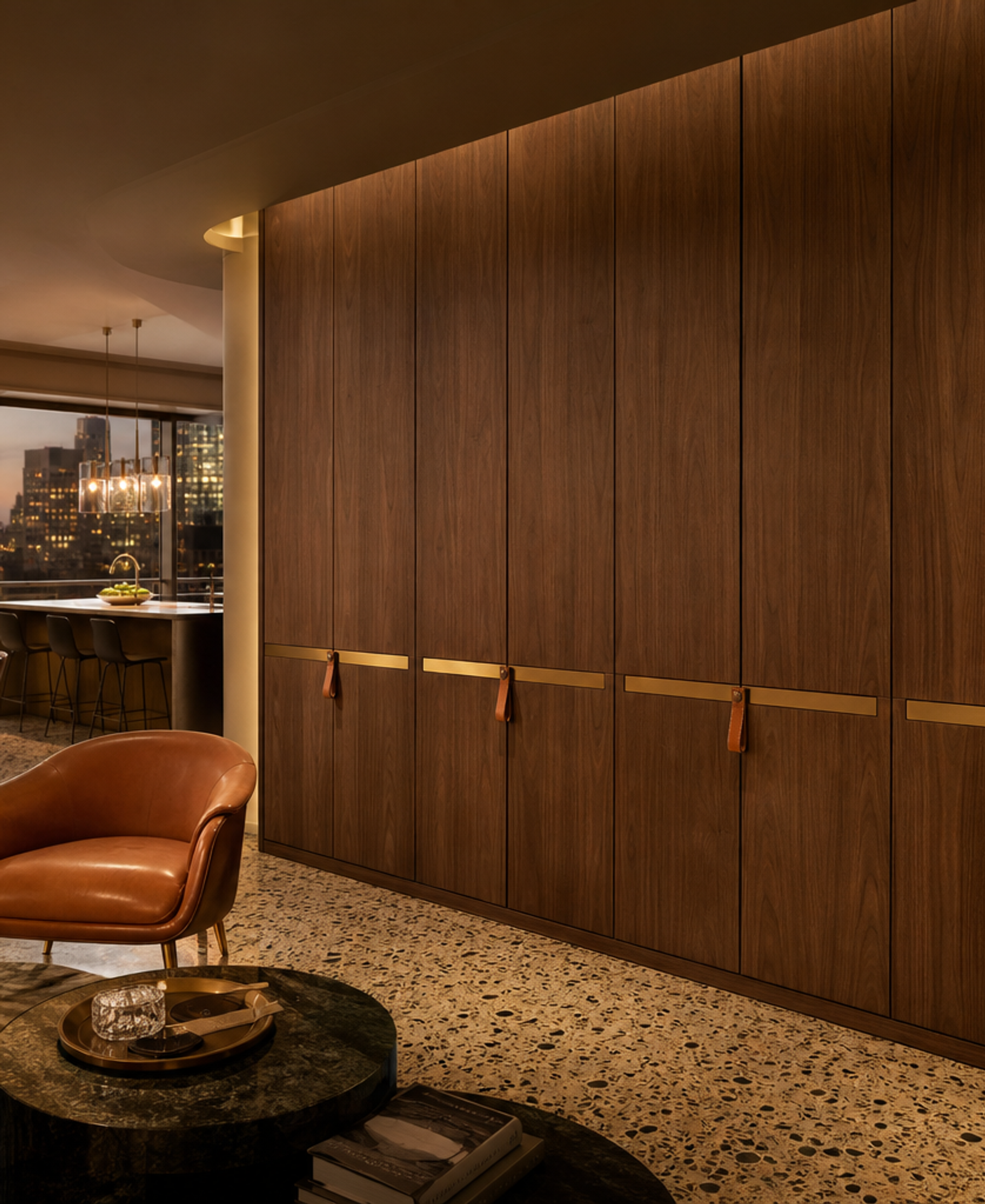 Fadior Resonance Flexible Panel Dressing Wall — 304 stainless steel wardrobe system, front view