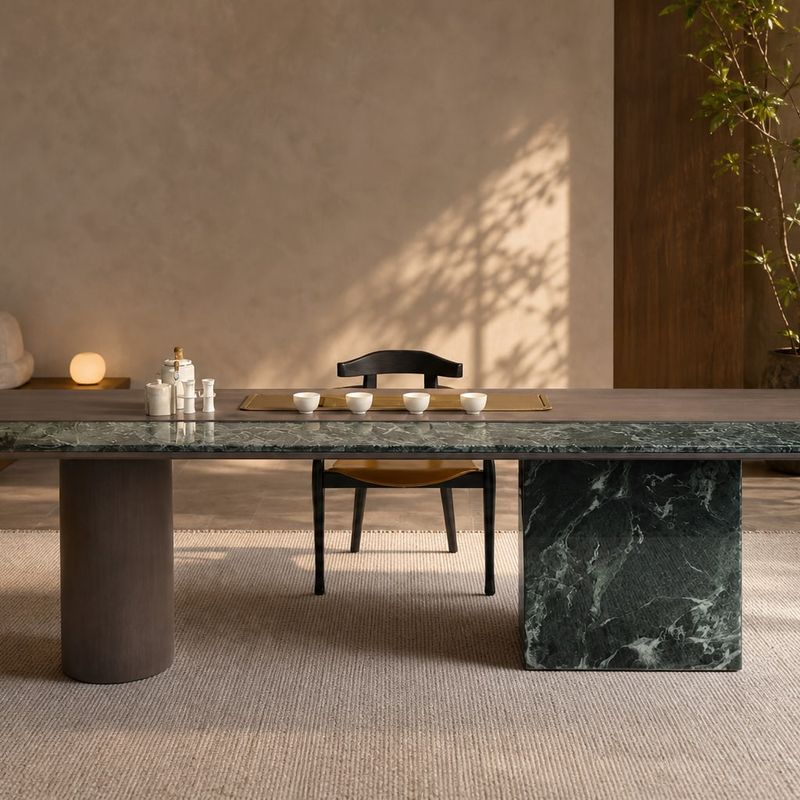 Marble Tea Table (Marble) styled in a FADIOR HOME interior setting