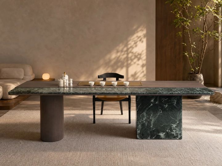 Marble Tea Table 1800 × 800 × 720H styled in a FADIOR HOME interior setting