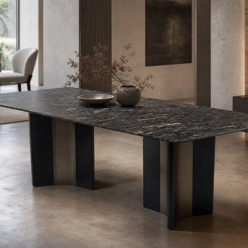 Arched-Column Marble Dining Table 140×80 cm