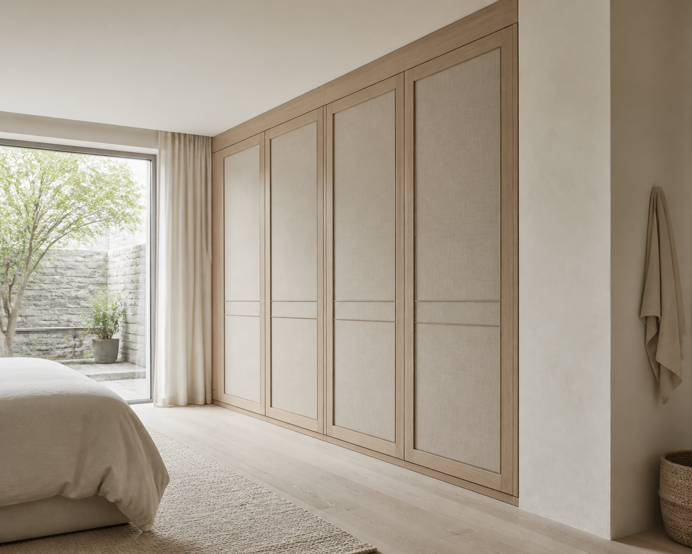 Fadior Eclipse Wardrobe Suite with Courtyard Linen Dressing Arcade — 304 stainless steel wardrobe system, front view