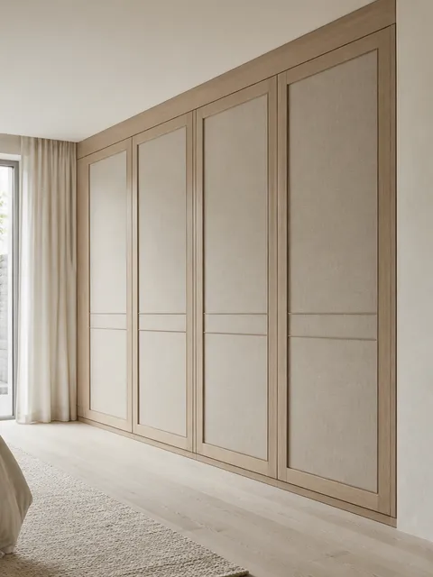 Fadior Eclipse Wardrobe Suite with Courtyard Linen Dressing Arcade — 304 stainless steel wardrobe system, front view