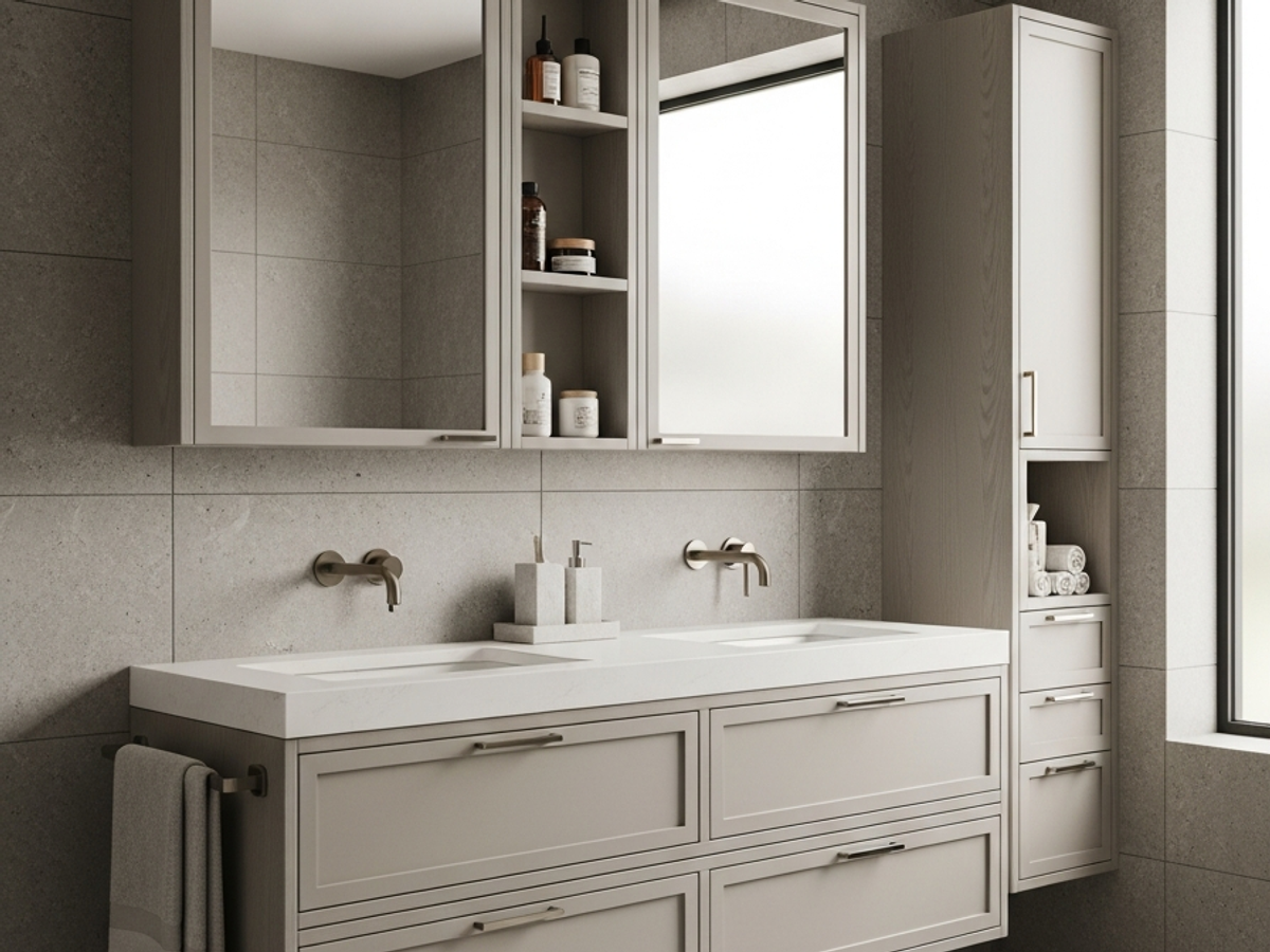 Fadior Acqua Clerestory Vanity — 304 stainless steel bath and vanity system, front view