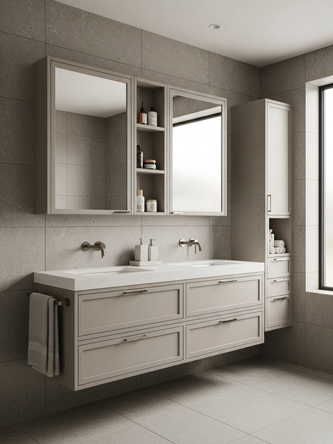 Fadior Acqua Clerestory Vanity — 304 stainless steel bath and vanity system, front view