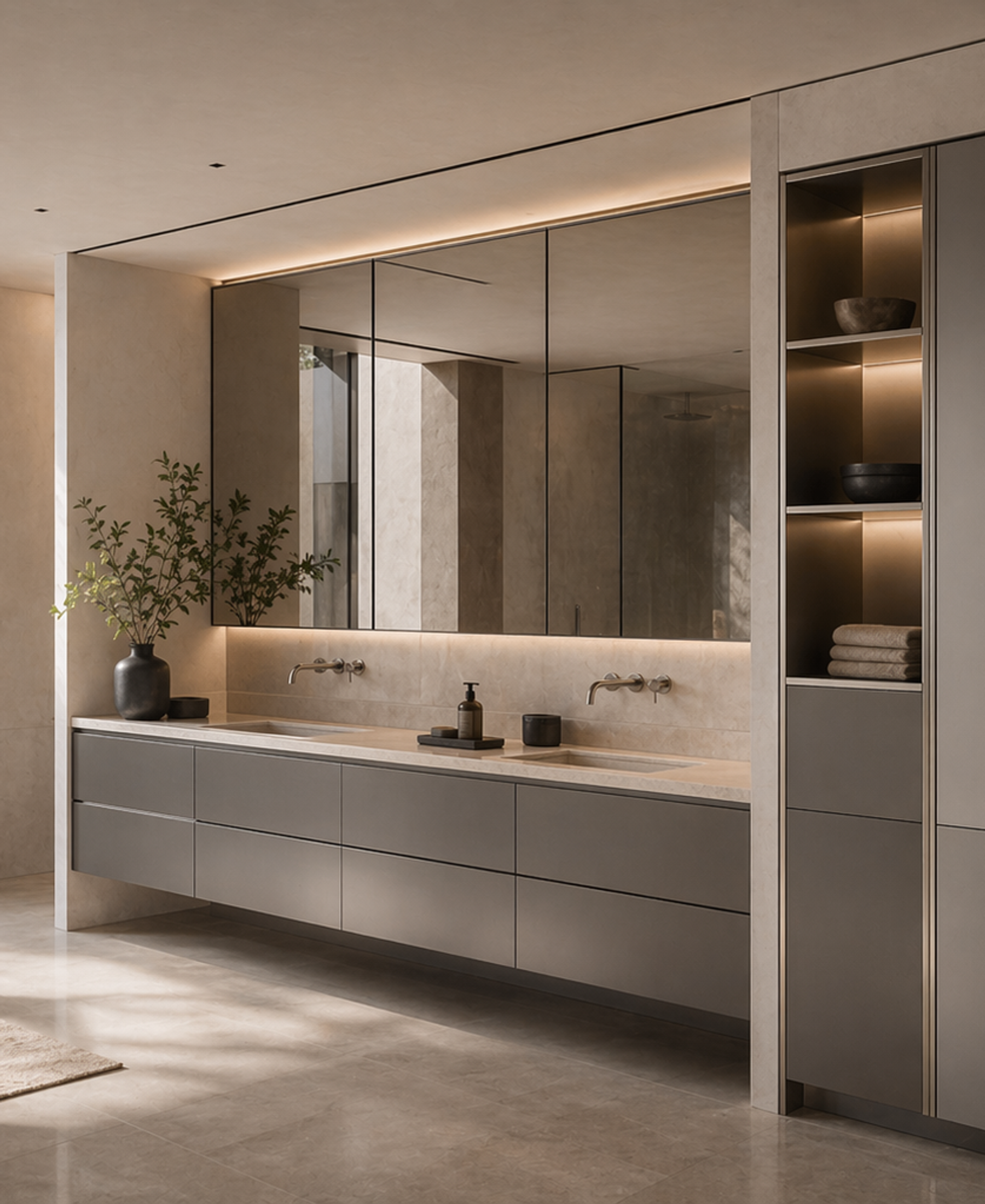 Fadior Acqua Bath And Vanity Suite — 304 stainless steel bath and vanity system, front view