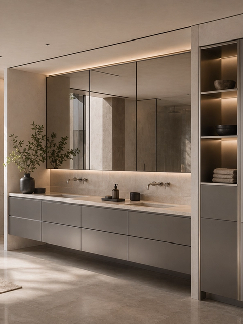 Fadior Acqua Bath And Vanity Suite — 304 stainless steel bath and vanity system, front view