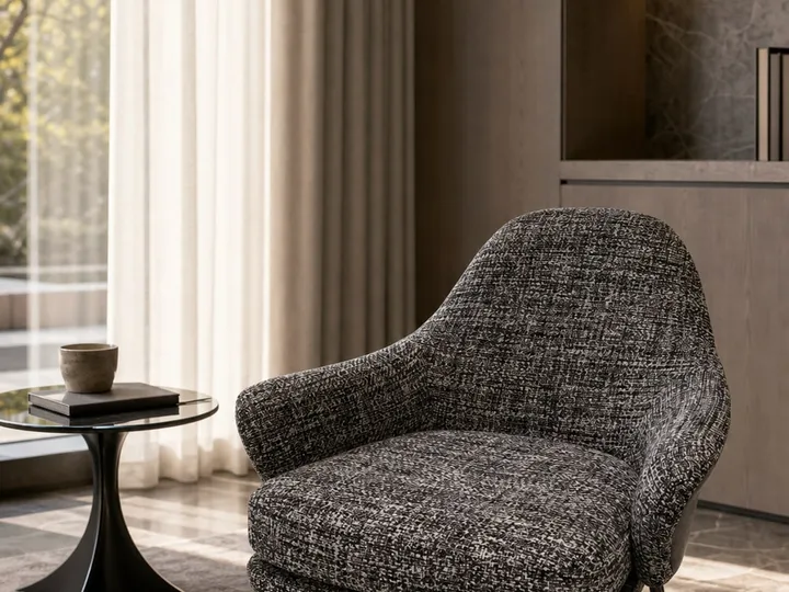 Sillón de Cuero de Microfibra y Lino