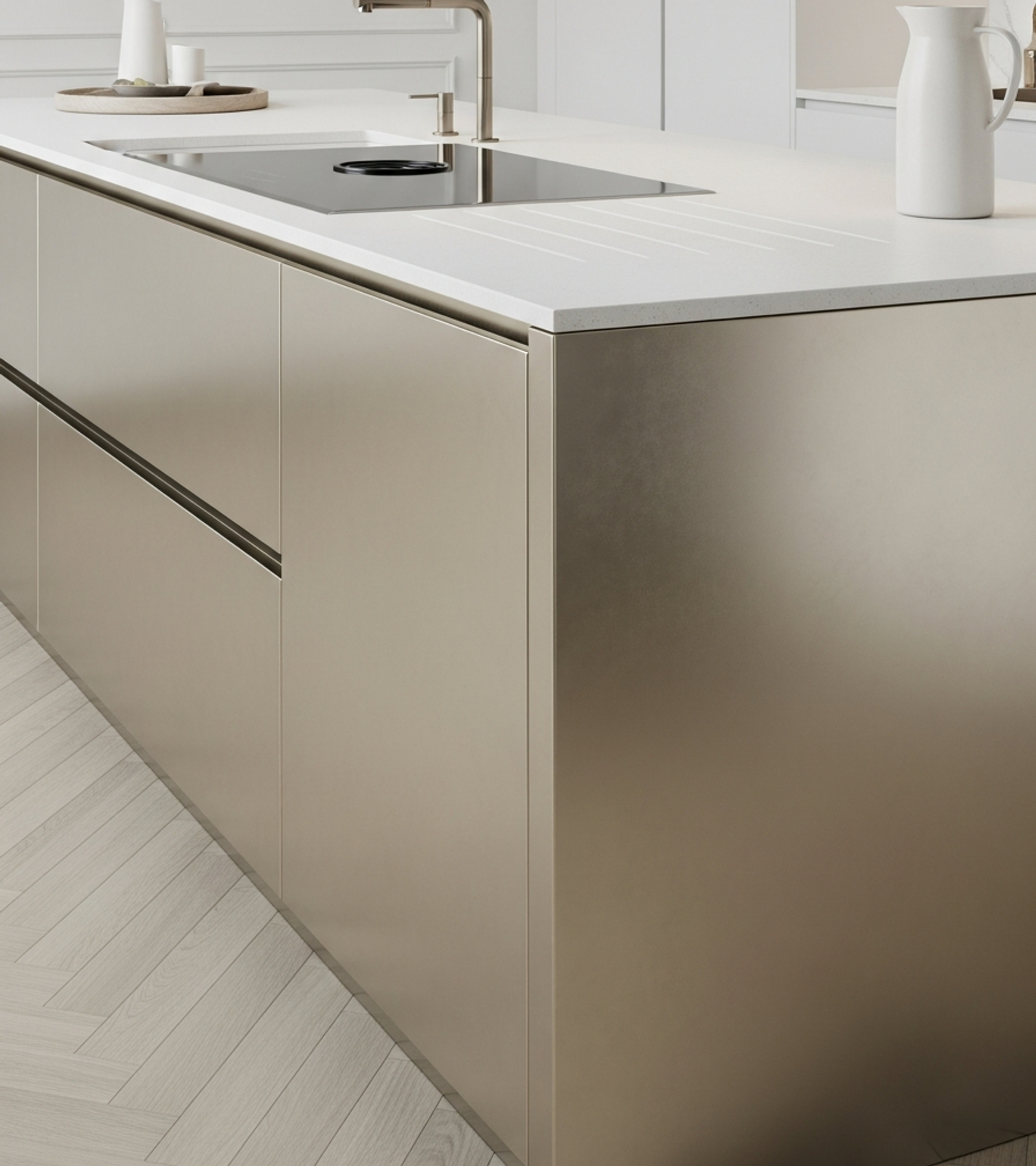 Fadior Abyss Kitchen Suite — close-up of stainless steel finish and hardware detail