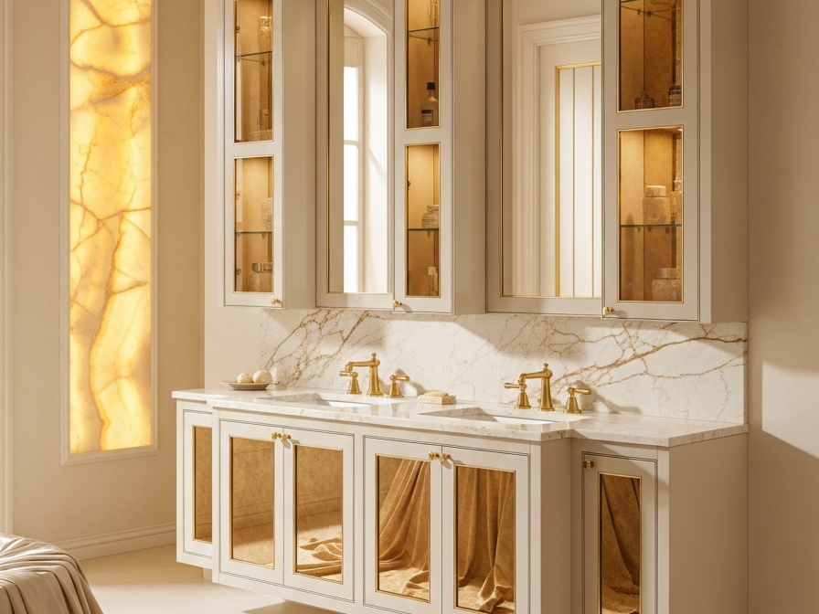Fadior Acqua Bath and Vanity Suite — 304 stainless steel bath and vanity system, front view