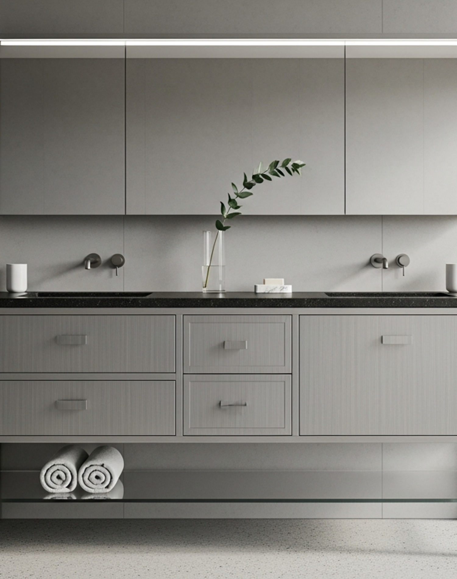 Fadior Acqua Vanity Suite — lifestyle setting with natural light and residential styling