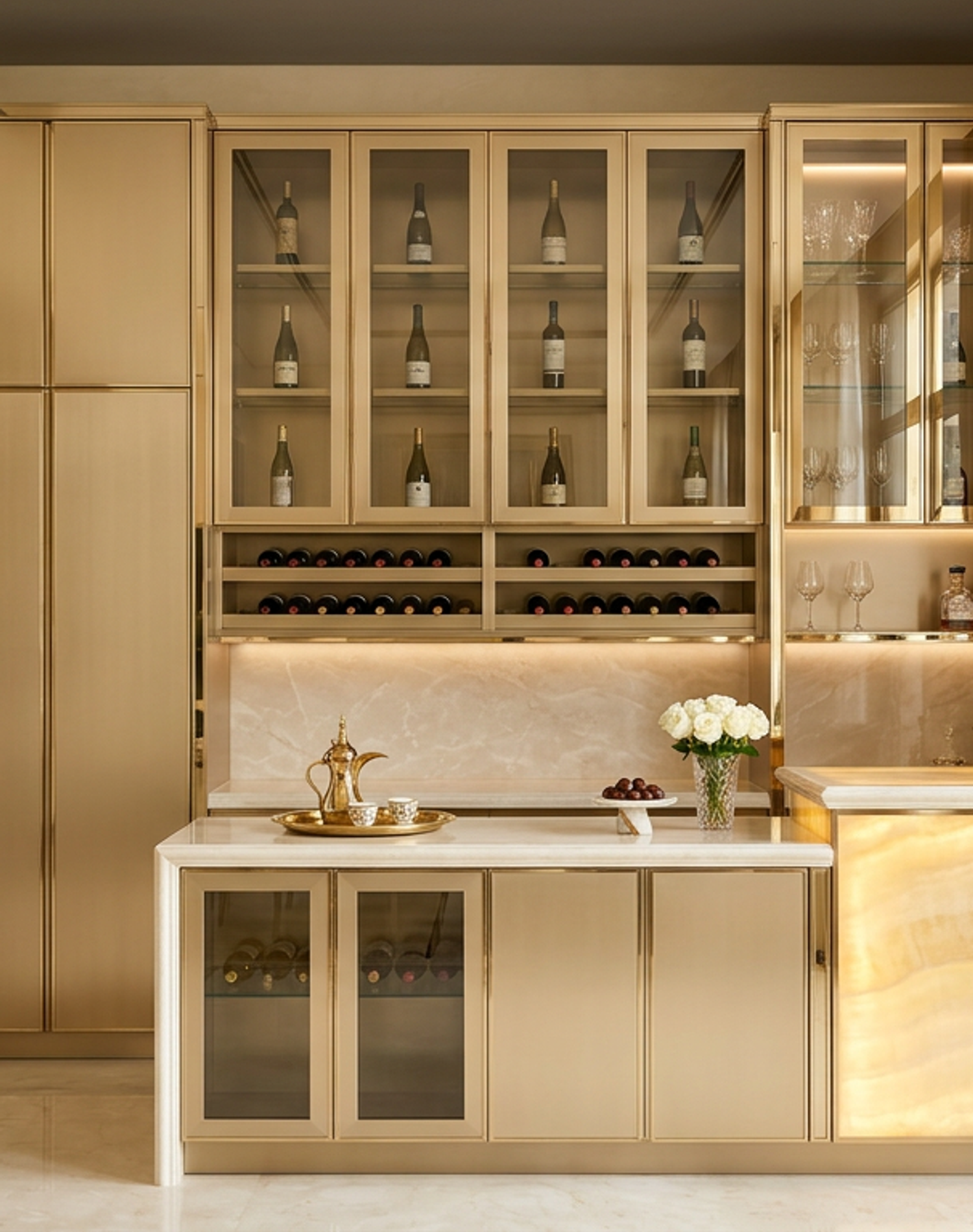 Fadior Gloria Wine Cabinet Suite — lifestyle setting with natural light and residential styling