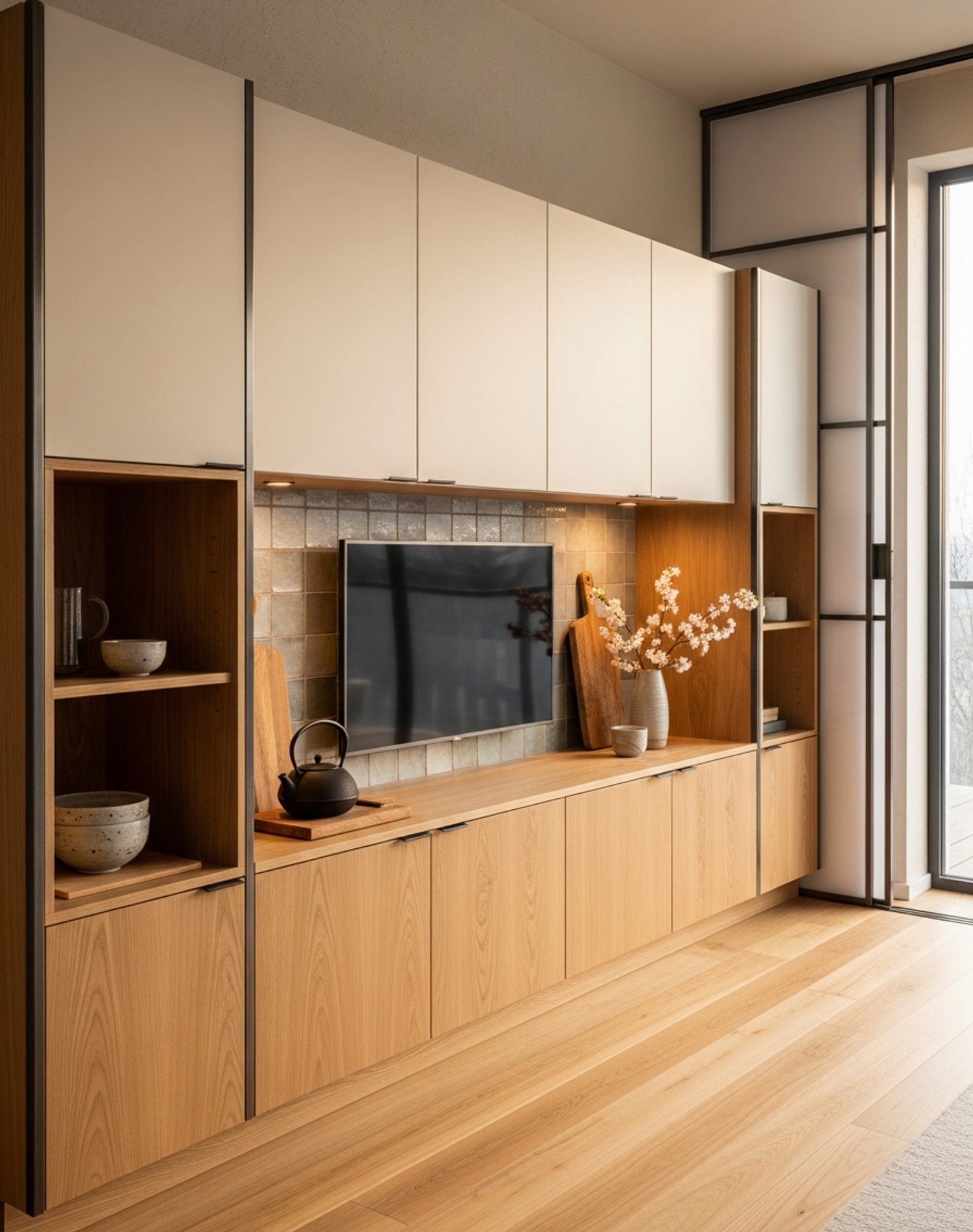 Fadior Veneto Living Room Suite — interior room context showing cabinet integration