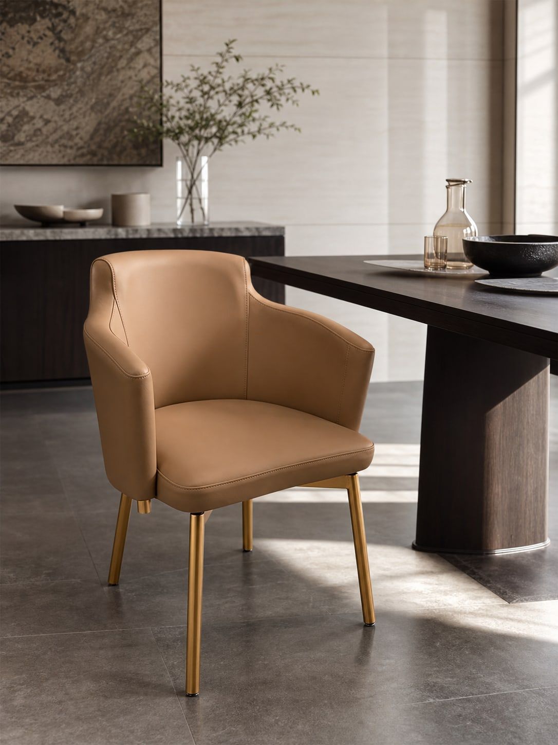 Dining Chair (Gun stainless steel) styled in a FADIOR HOME interior setting