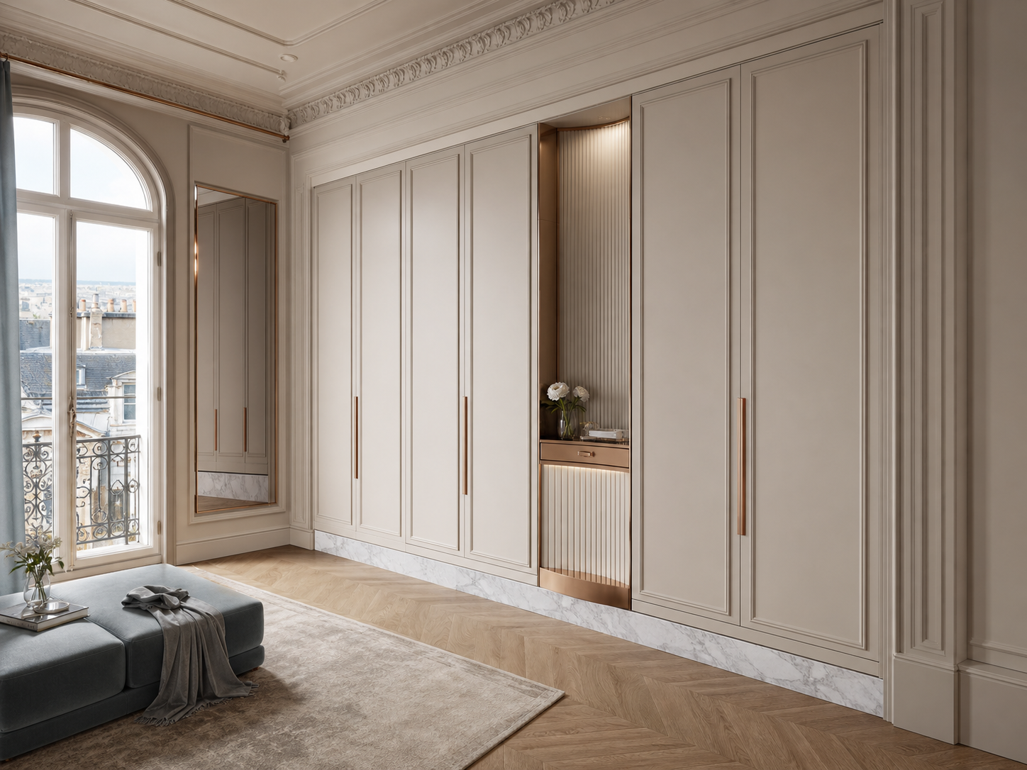 Suite de Armario Resonance con Claustro de Accesorios Pearl Flute perspectiva interior
