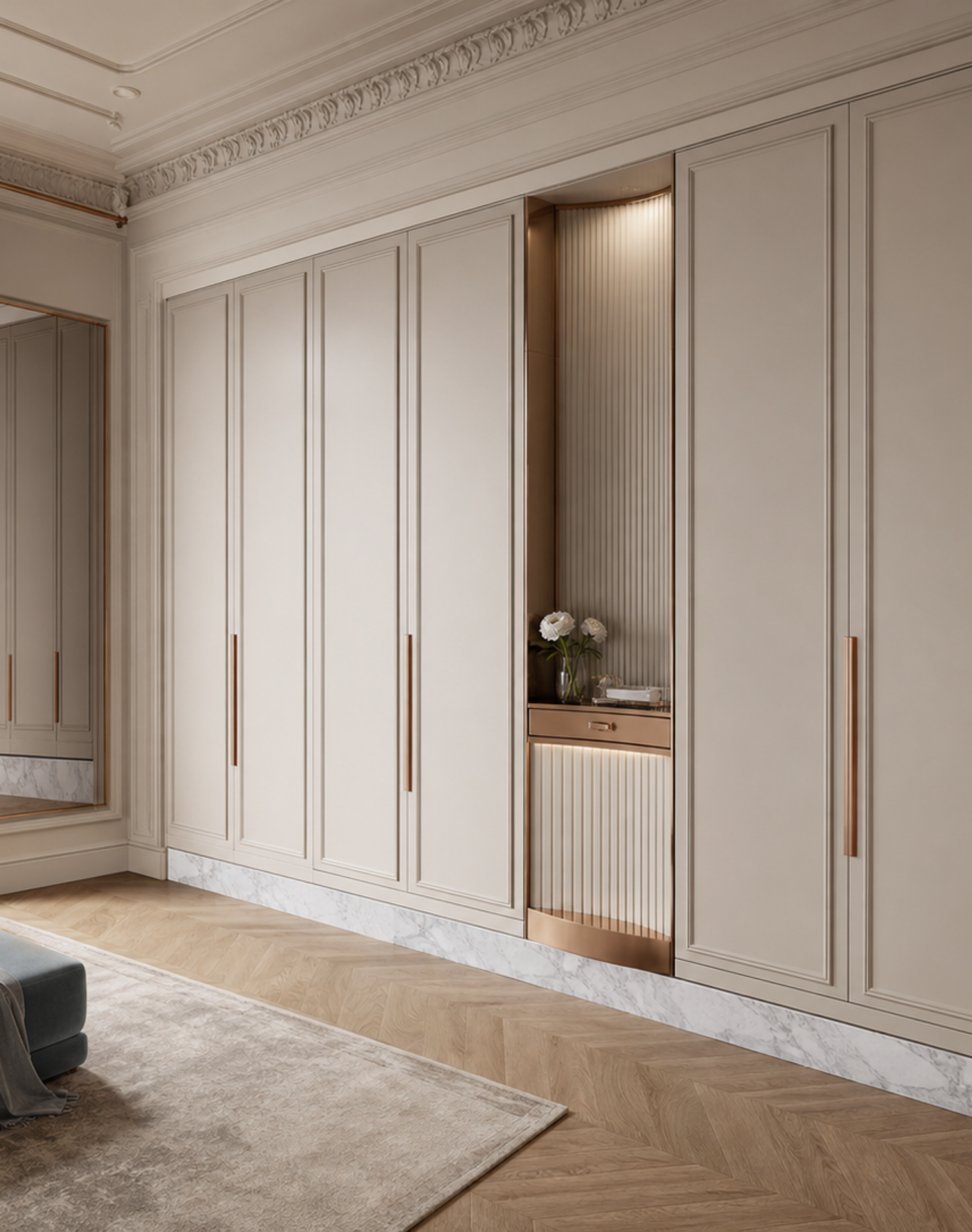 Suite de Armario Resonance con Claustro de Accesorios Pearl Flute perspectiva interior