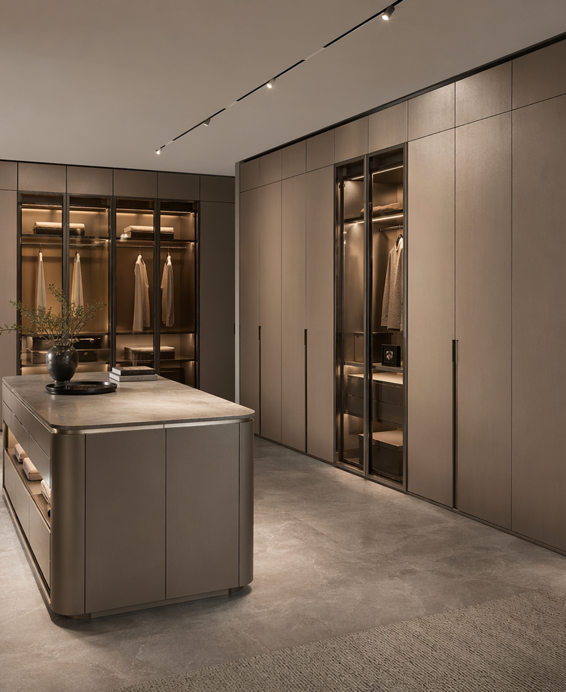 Fadior Brera Wardrobe Suite — 304 stainless steel wardrobe system, front view