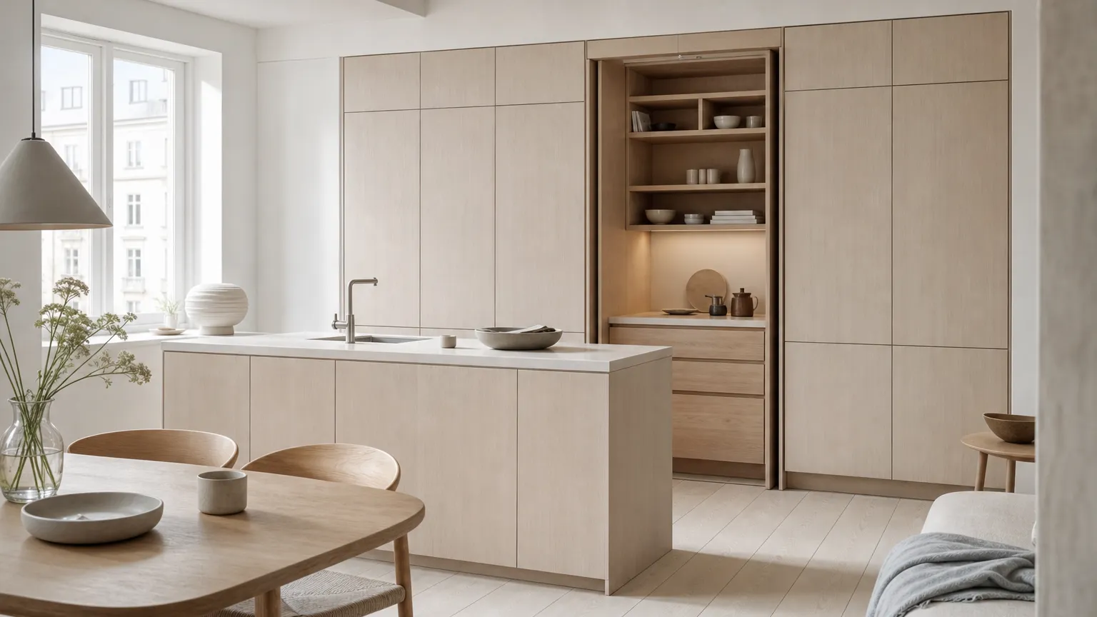 Diseño de cocina oculta: almacenamiento oculto sin perder funcionalidad