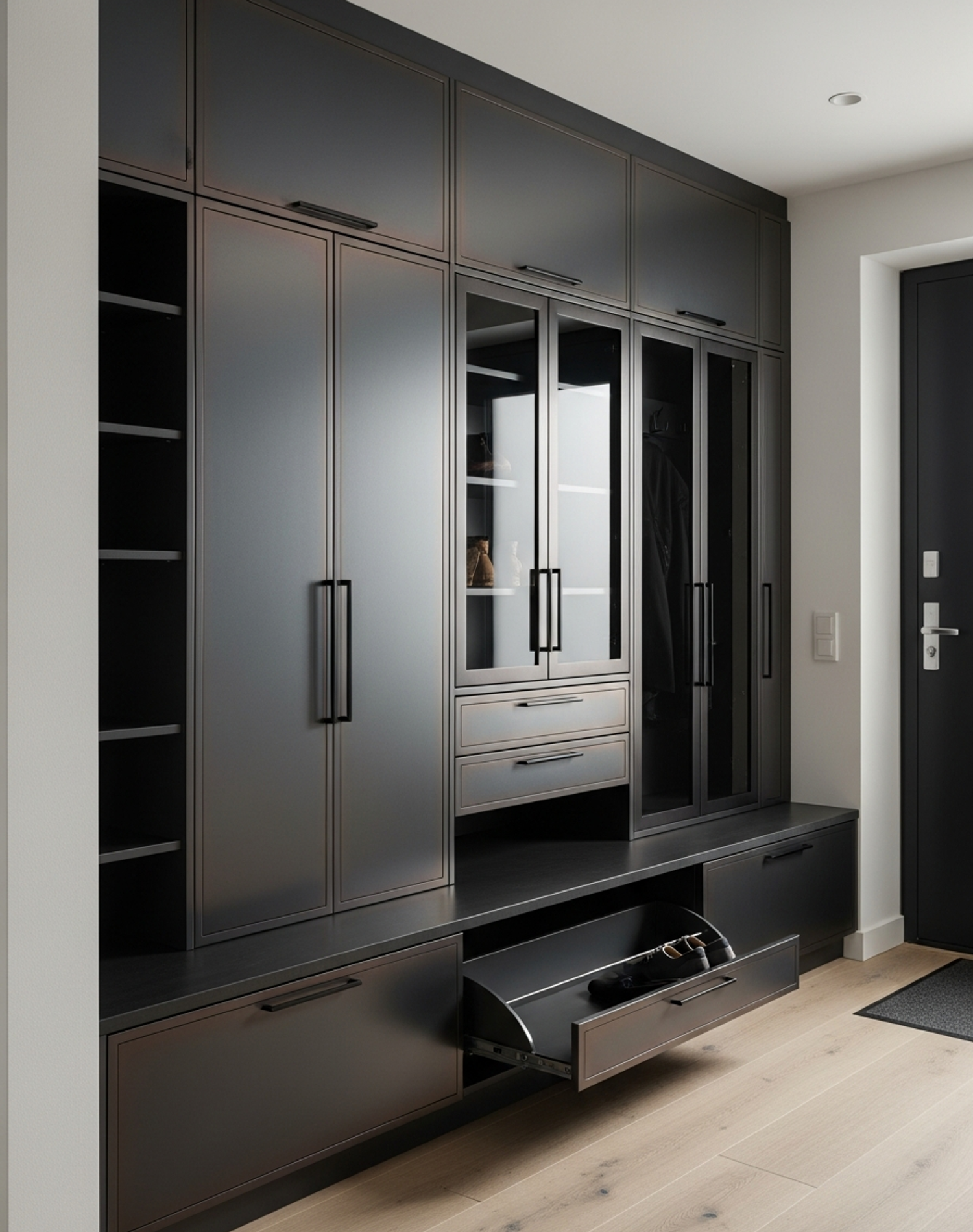 Fadior Archetype Entryway Suite — interior room context showing cabinet integration