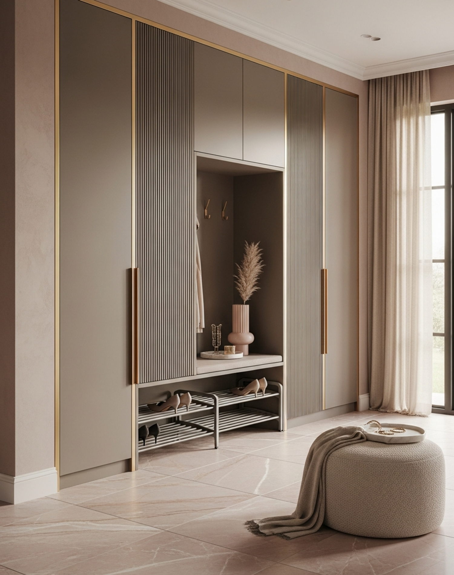 Fadior Archetype Entryway Cabinet — interior room context showing cabinet integration