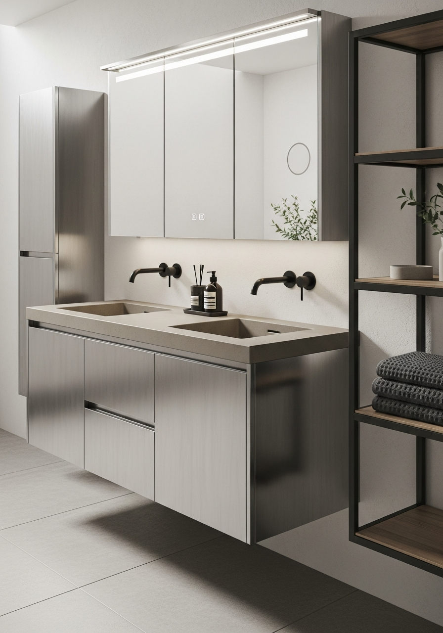 Fadior Acqua Vanity Suite — interior room context showing cabinet integration