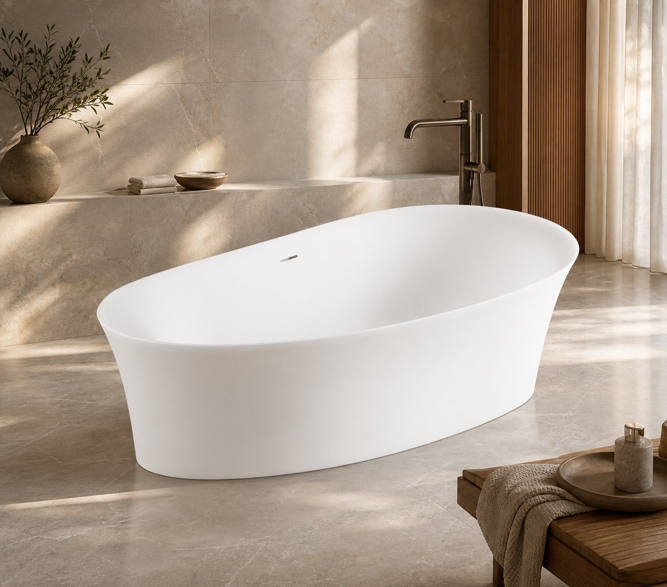 Freestanding Bathtub (Acrylic) styled in a FADIOR HOME interior setting