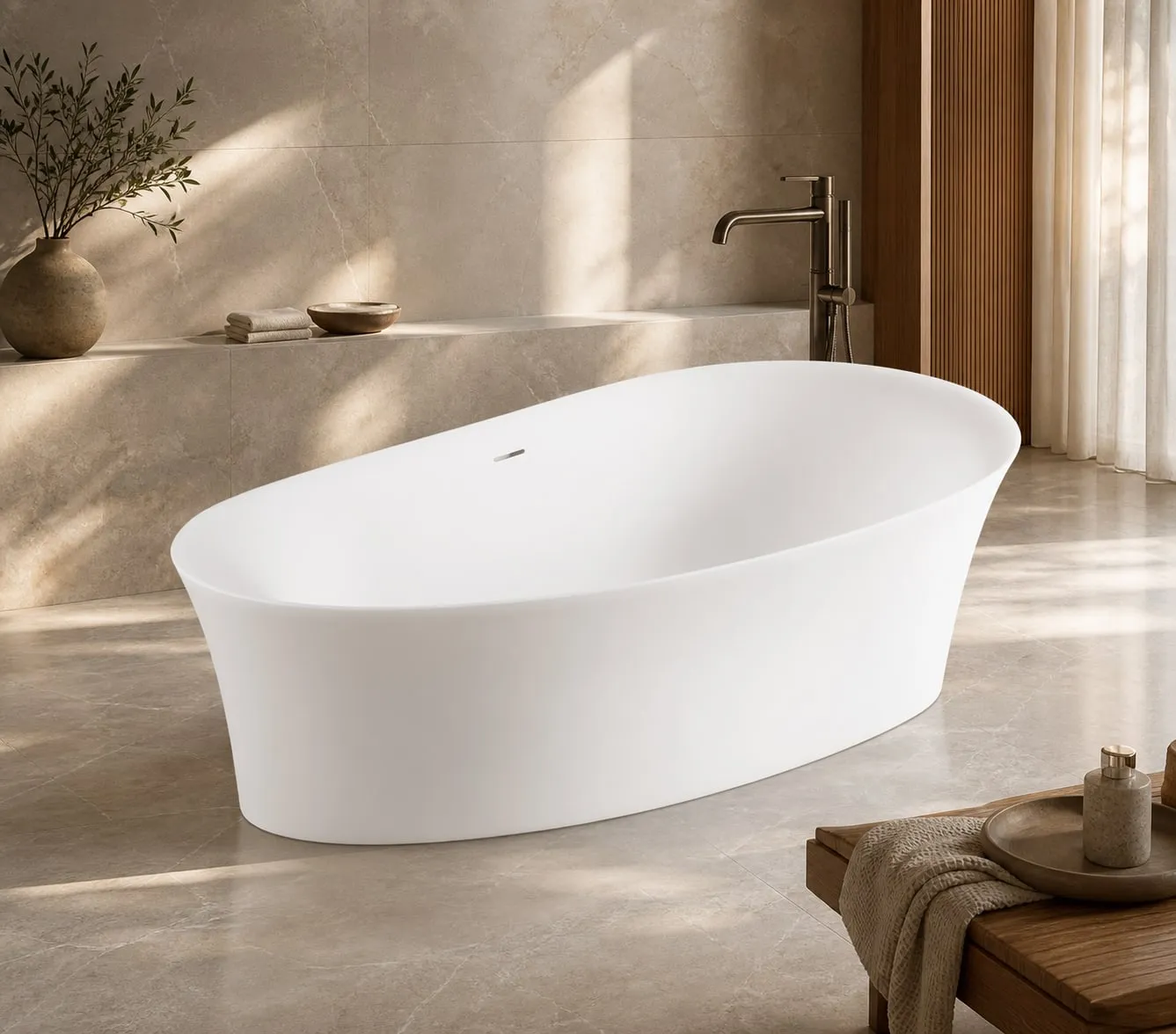 Petal-Form Acrylic Freestanding Bathtub