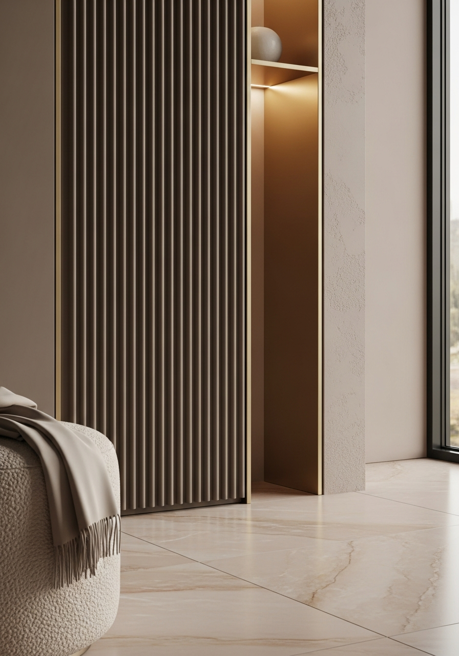 Fadior Brera Wardrobe Suite — close-up of stainless steel finish and hardware detail