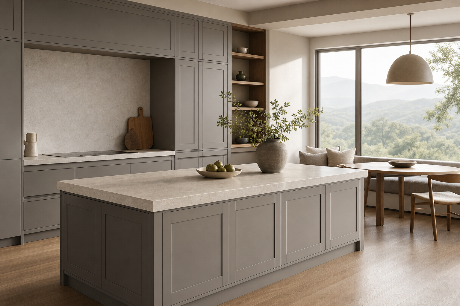 Fadior Atelier Hearthline Island — interior room context showing cabinet integration