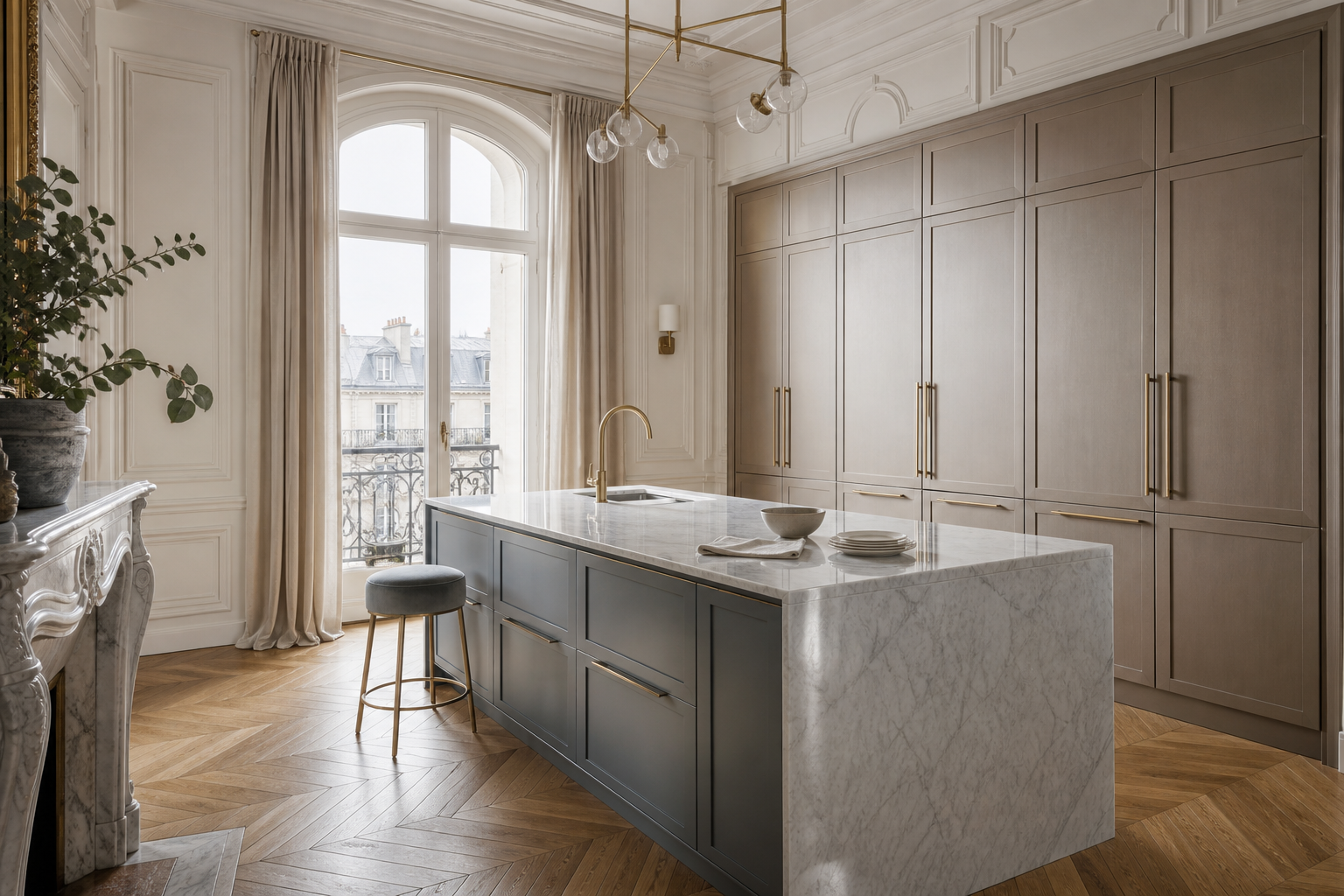 Fadior Riviera Kitchen Suite with Tactile Prep Relay Wall — lifestyle setting with natural light and residential styling
