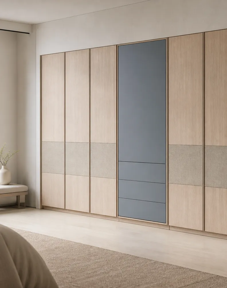 Suite de Armario Onyx con Vestidor Azul Brumoso perspectiva interior