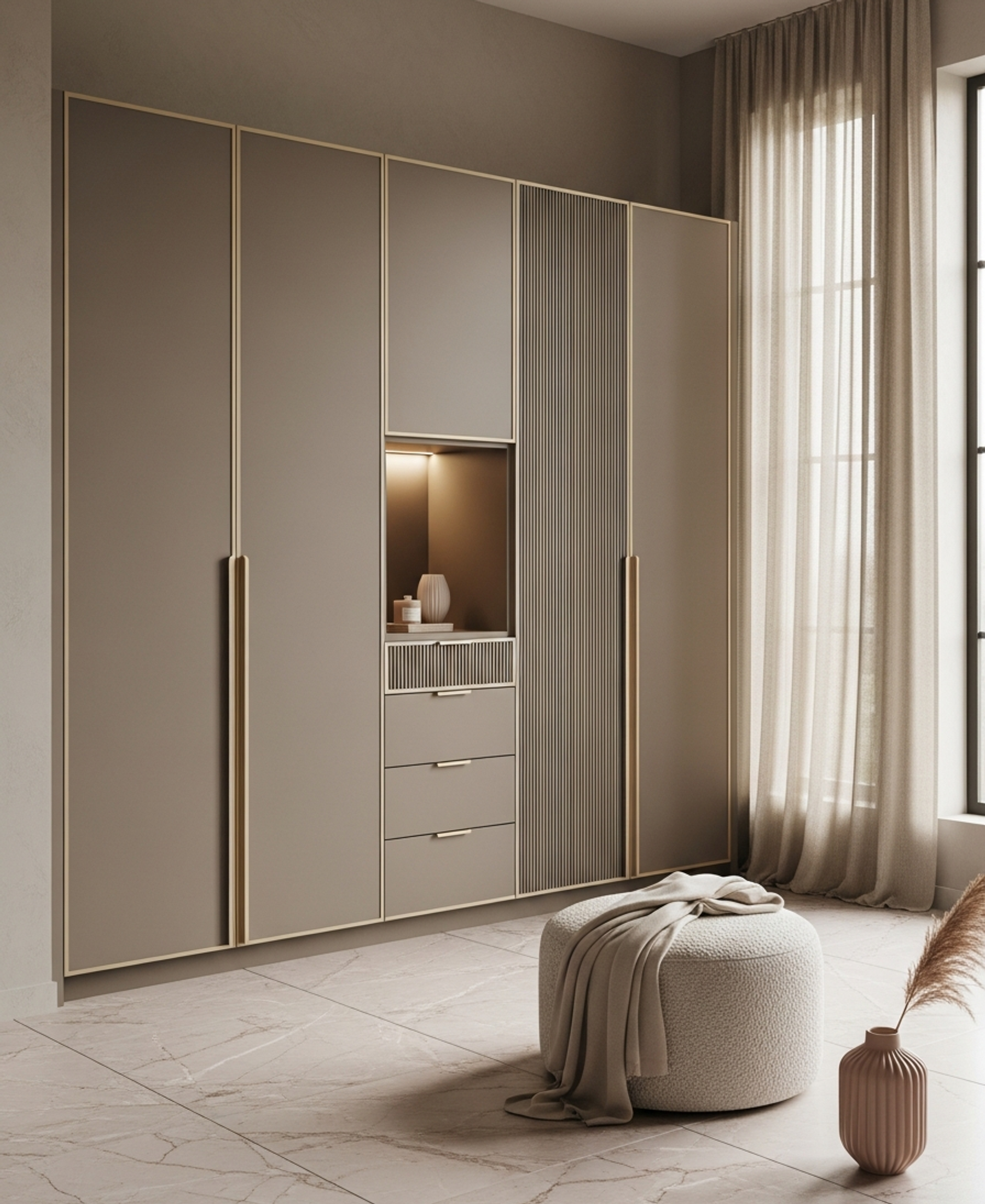 Fadior Brera Wardrobe Suite — 304 stainless steel wardrobe system, front view