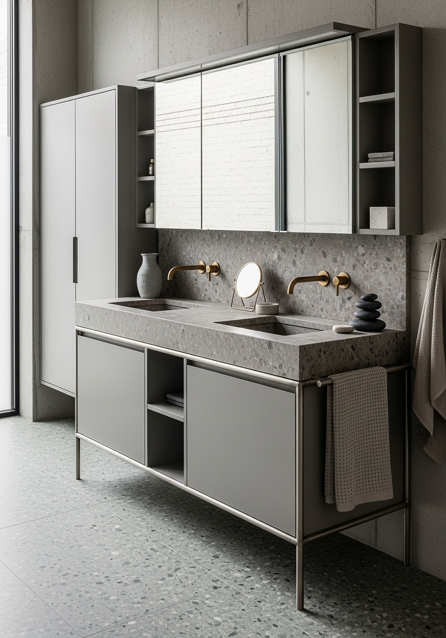 Fadior Acqua Vanity Suite — interior room context showing cabinet integration