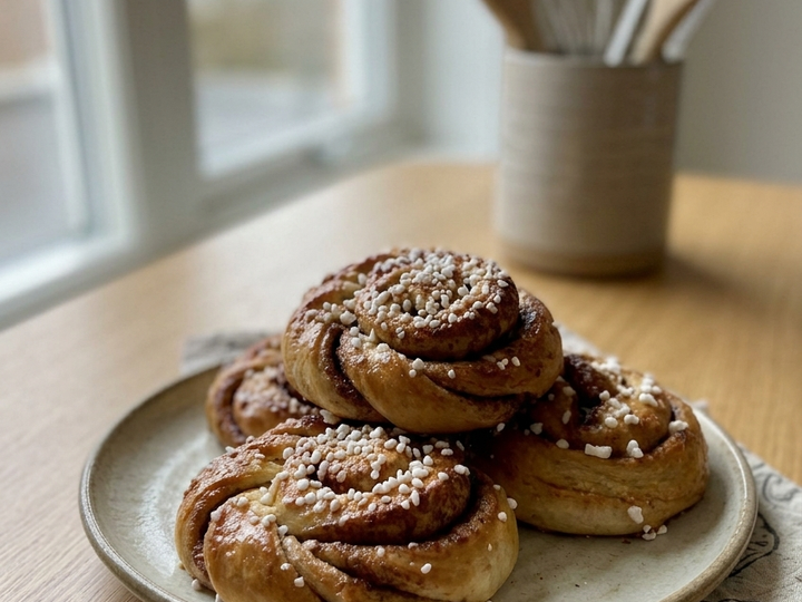 Kanelbullar med pärlsocker