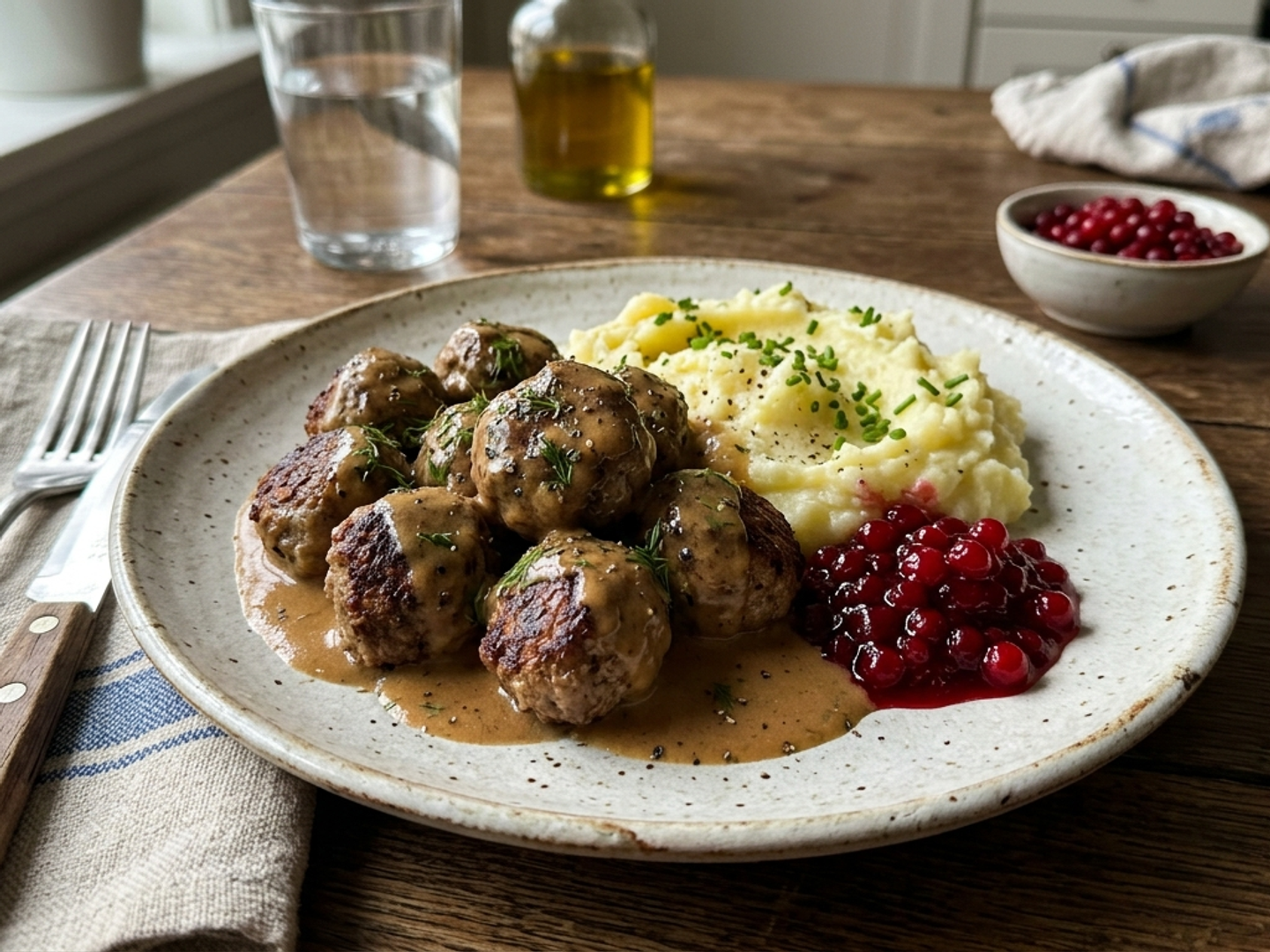 Surströmming serverad med tillbehör