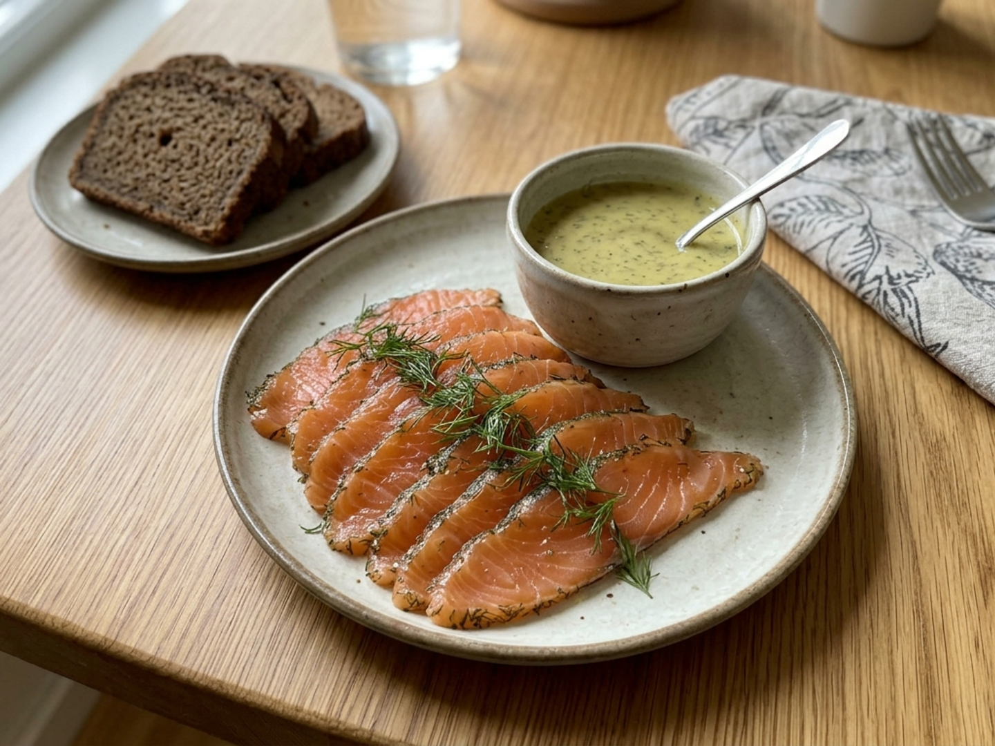 Gravad lax med hovmästarsås