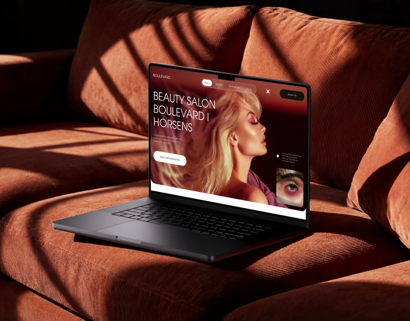 Boulevard Salon — сайт салону краси в Горсенсі, головна сторінка на ноутбуці