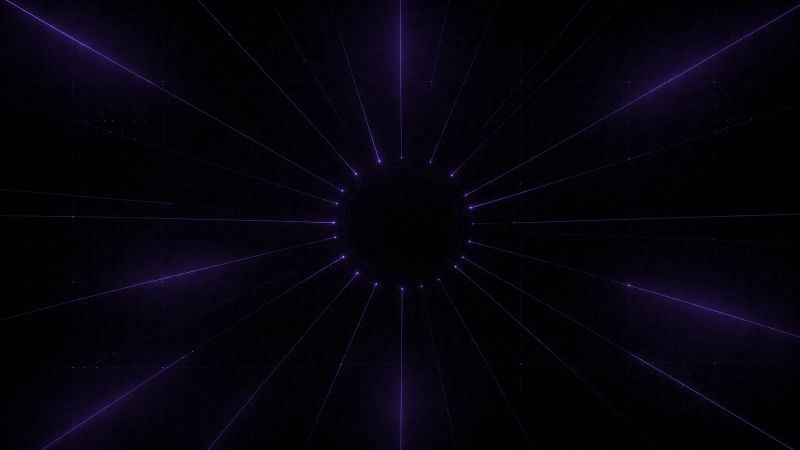 A central void being filled by beams of light converging from many directions