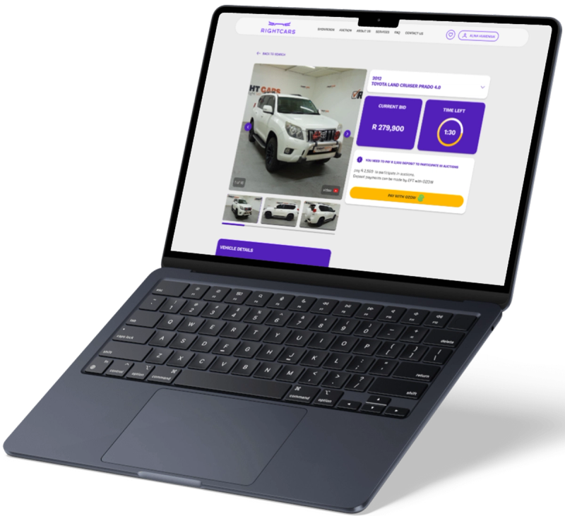 Right Cars website on desktop