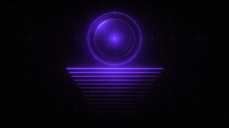 A circular lens over ranked horizontal bars, the top ones glowing brightest