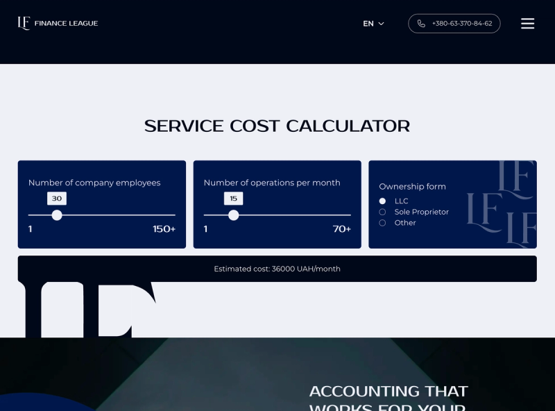 Service pricing calculator