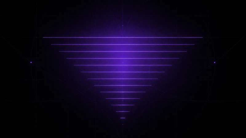 A funnel of luminous bands narrowing step by step to a single band