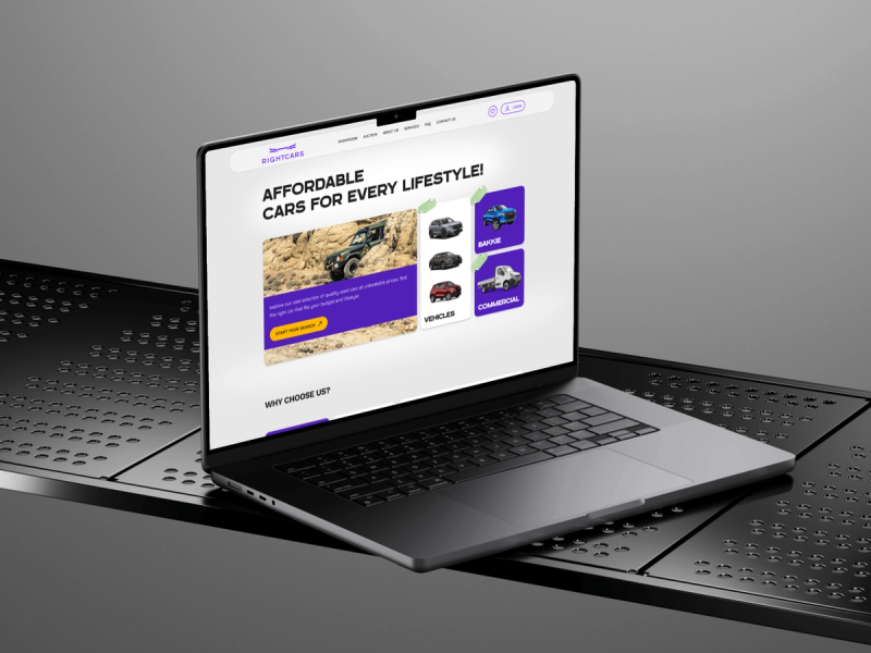 Right Cars — custom platform for a vehicle dealer in South Africa