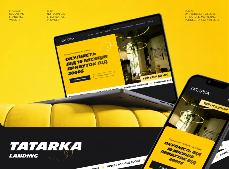 Tatarka — сайт для продажу франшизи мережі ресторанів кримської кухні